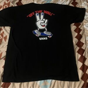 Vans of the wall front & back peace sign design T shirt M